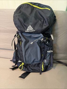 Gregory Zulu 35 Men's Dark Blue Hiking Backpack with Lime Accents